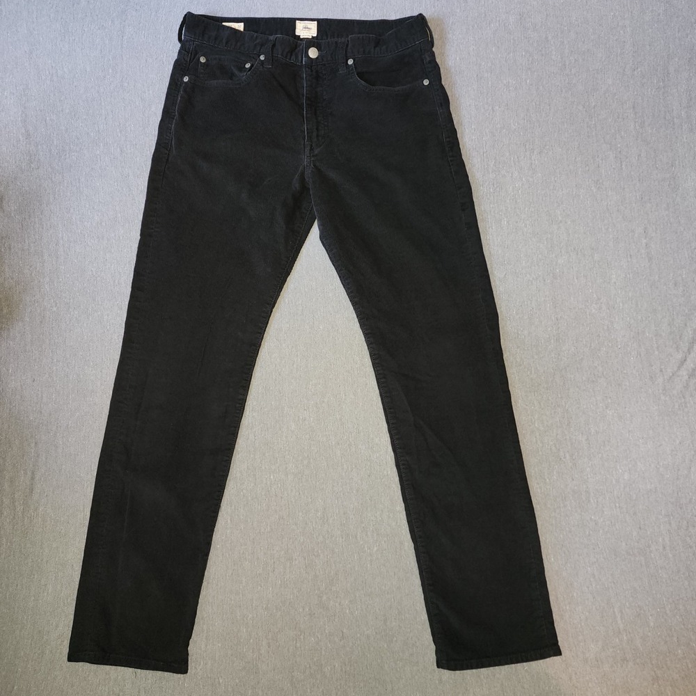J.Crew 770 Stretch Slim Straight Corduroy Pants Mens 32x32 Black